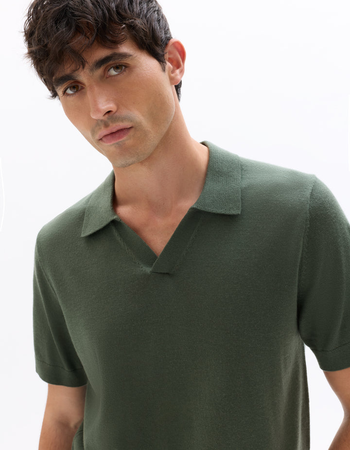Men - Knitted - Polo Shirt - Short sleeves