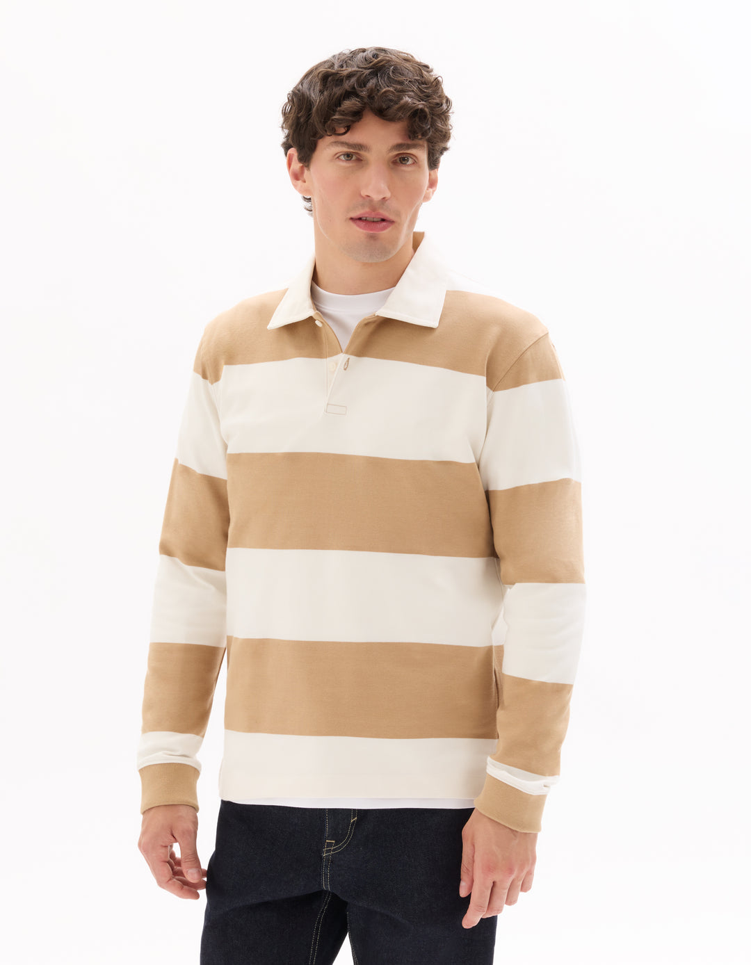 Men - Knitted - Polo Shirt - Long sleeves