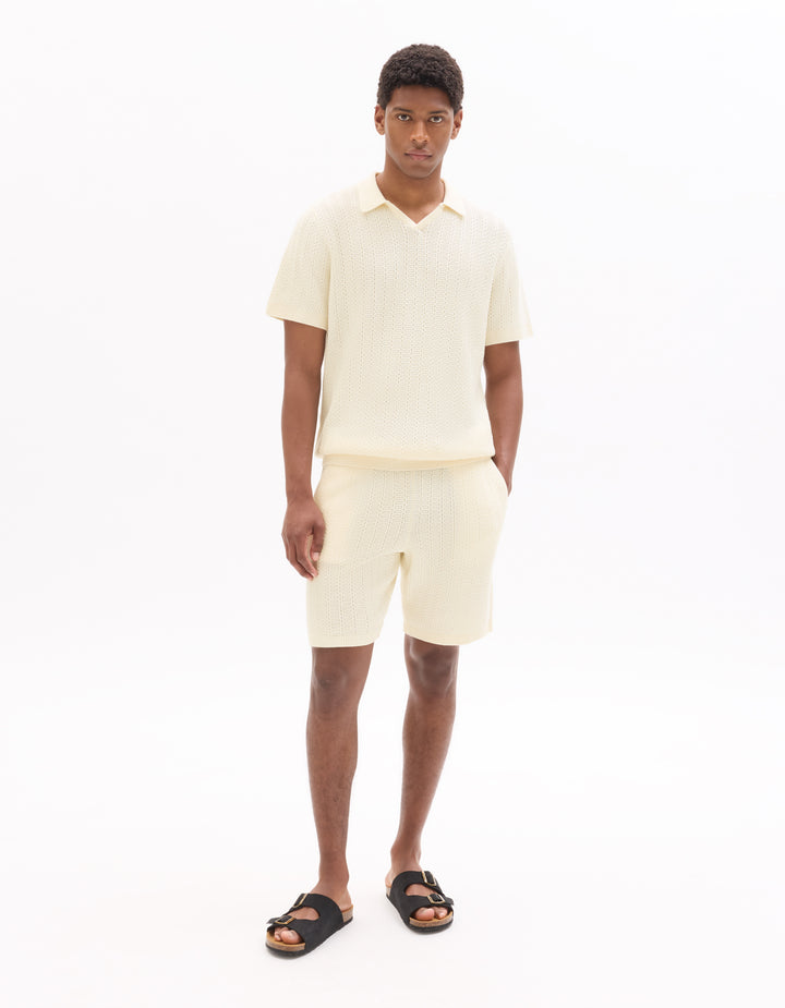 Men - Knitted - Polo Shirt - Short sleeves