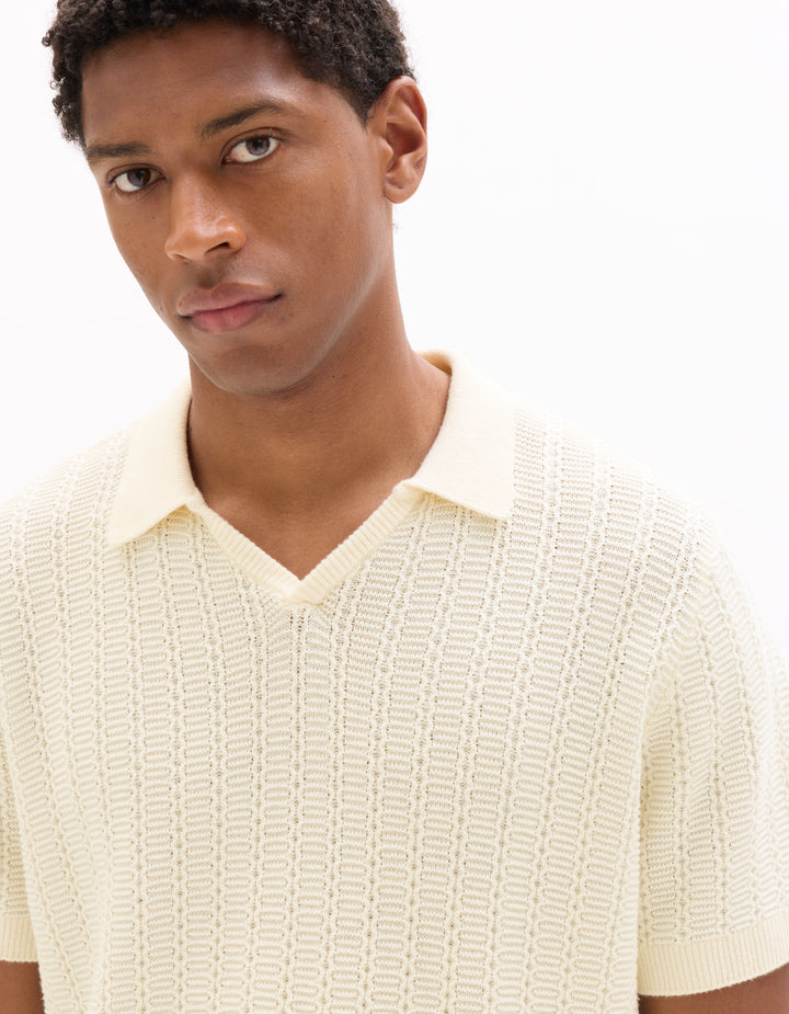 Men - Knitted - Polo Shirt - Short sleeves