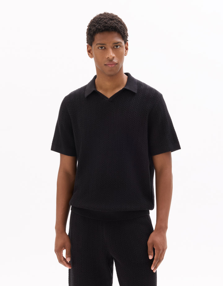 Men - Knitted - Polo Shirt - Short sleeves