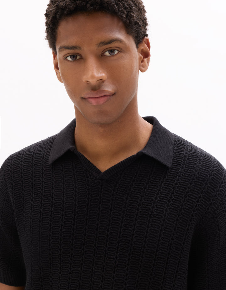 Men - Knitted - Polo Shirt - Short sleeves
