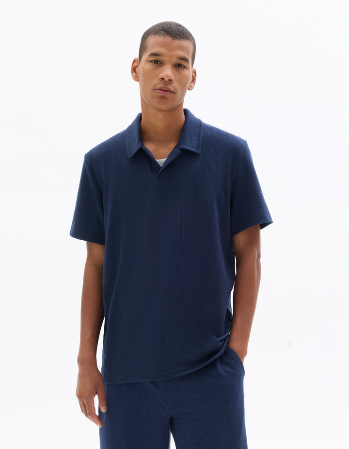 Men - Knitted - Polo Shirt - Short sleeves