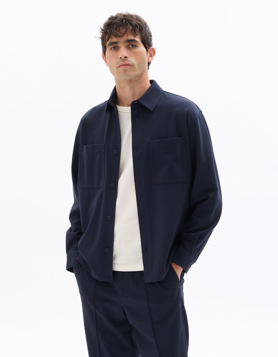 Men - Knitted - Shirt - Long sleeves