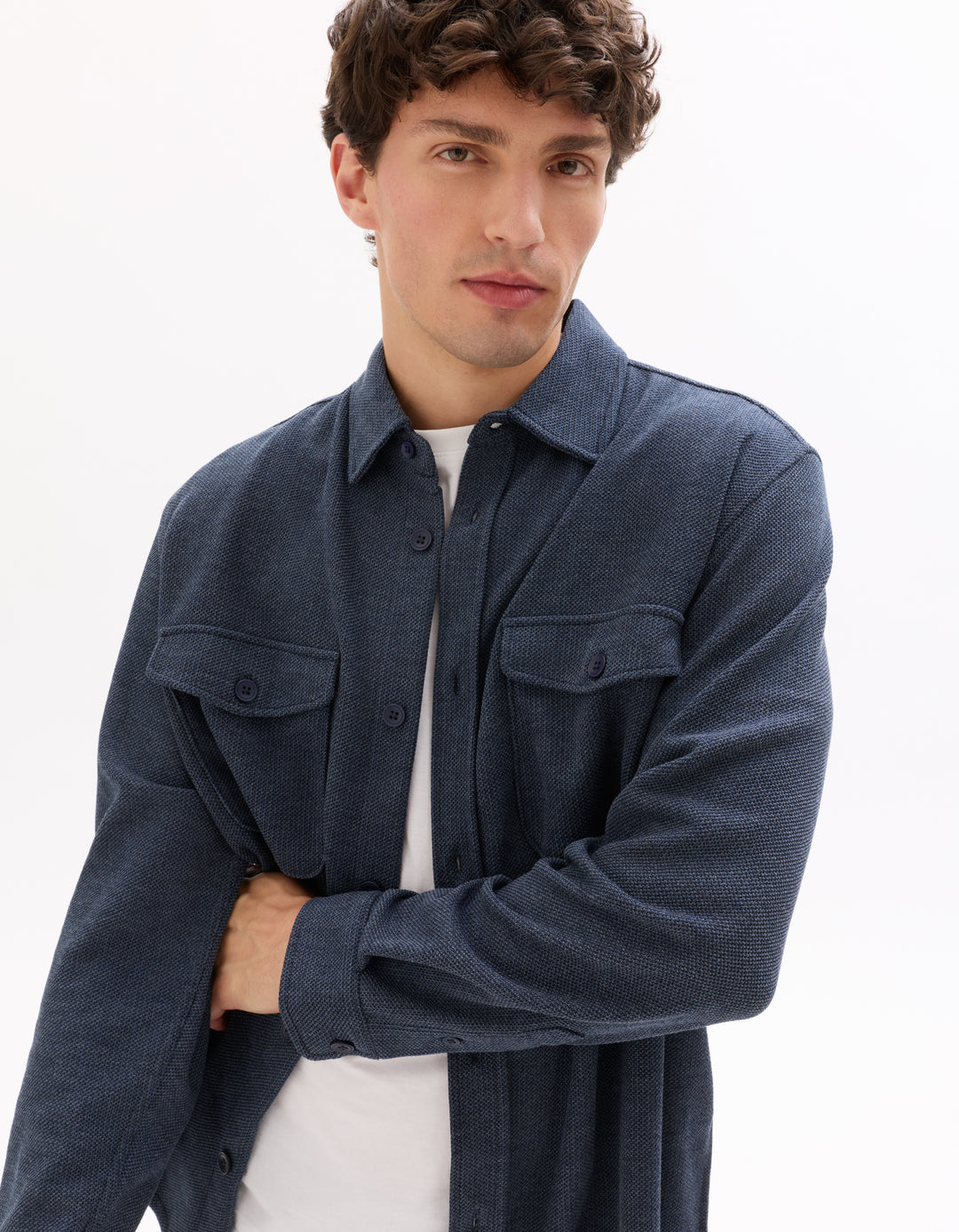 Men - Knitted - Shirt - Long sleeves