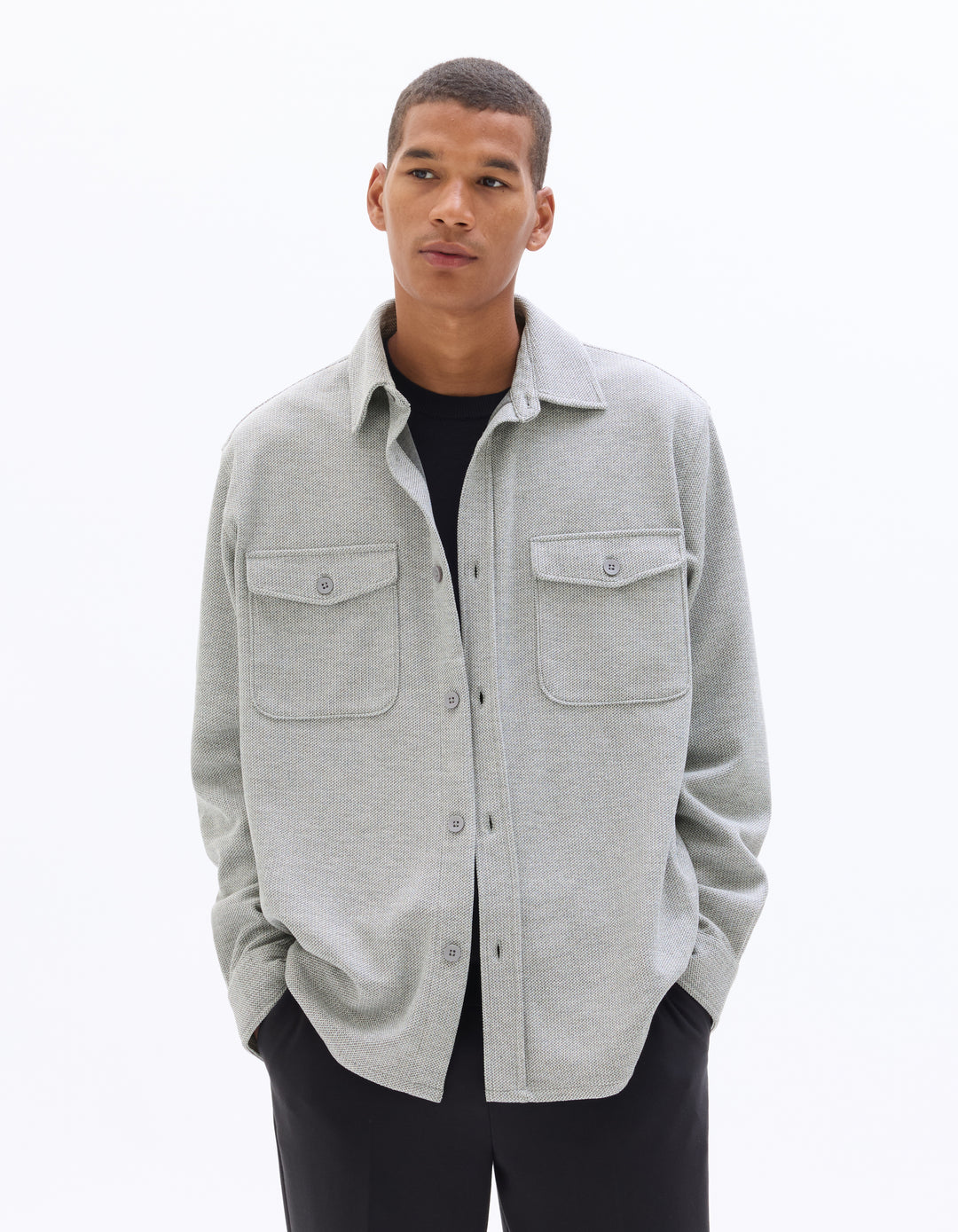 Men - Knitted - Shirt - Long sleeves