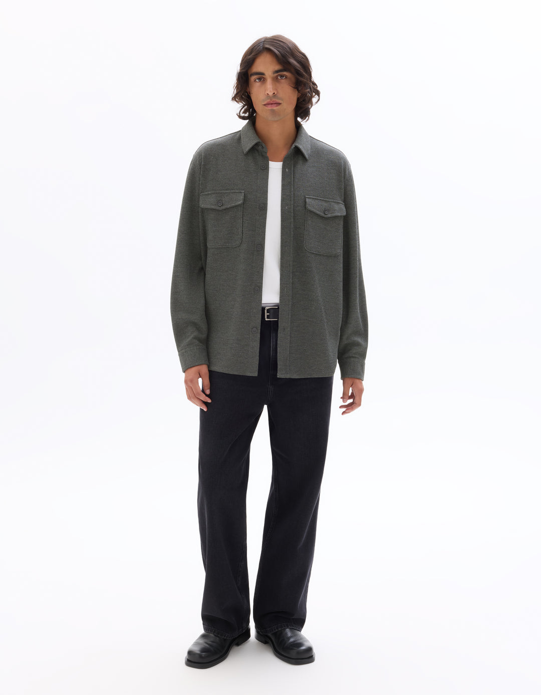 Men - Knitted - Shirt - Long sleeves