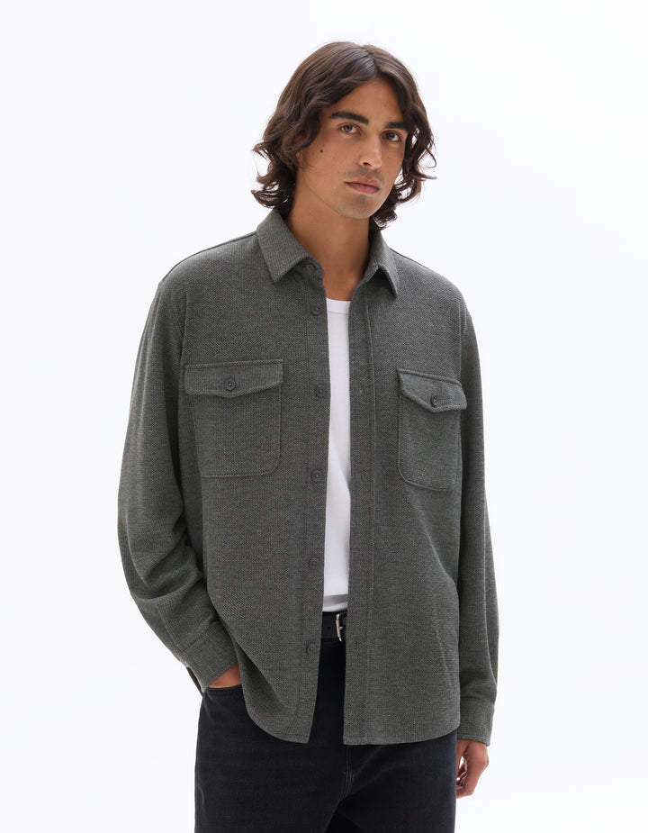 Men - Knitted - Shirt - Long sleeves