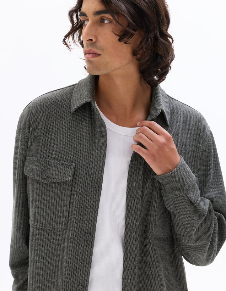 Men - Knitted - Shirt - Long sleeves