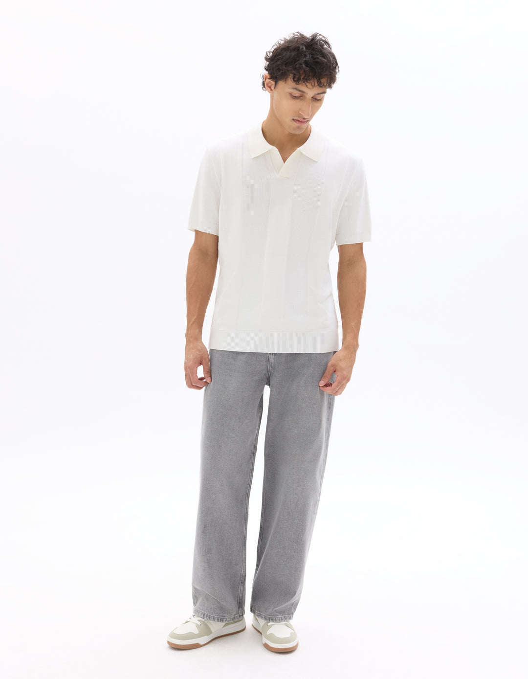 Men - Knitted - Polo Shirt - Short sleeves