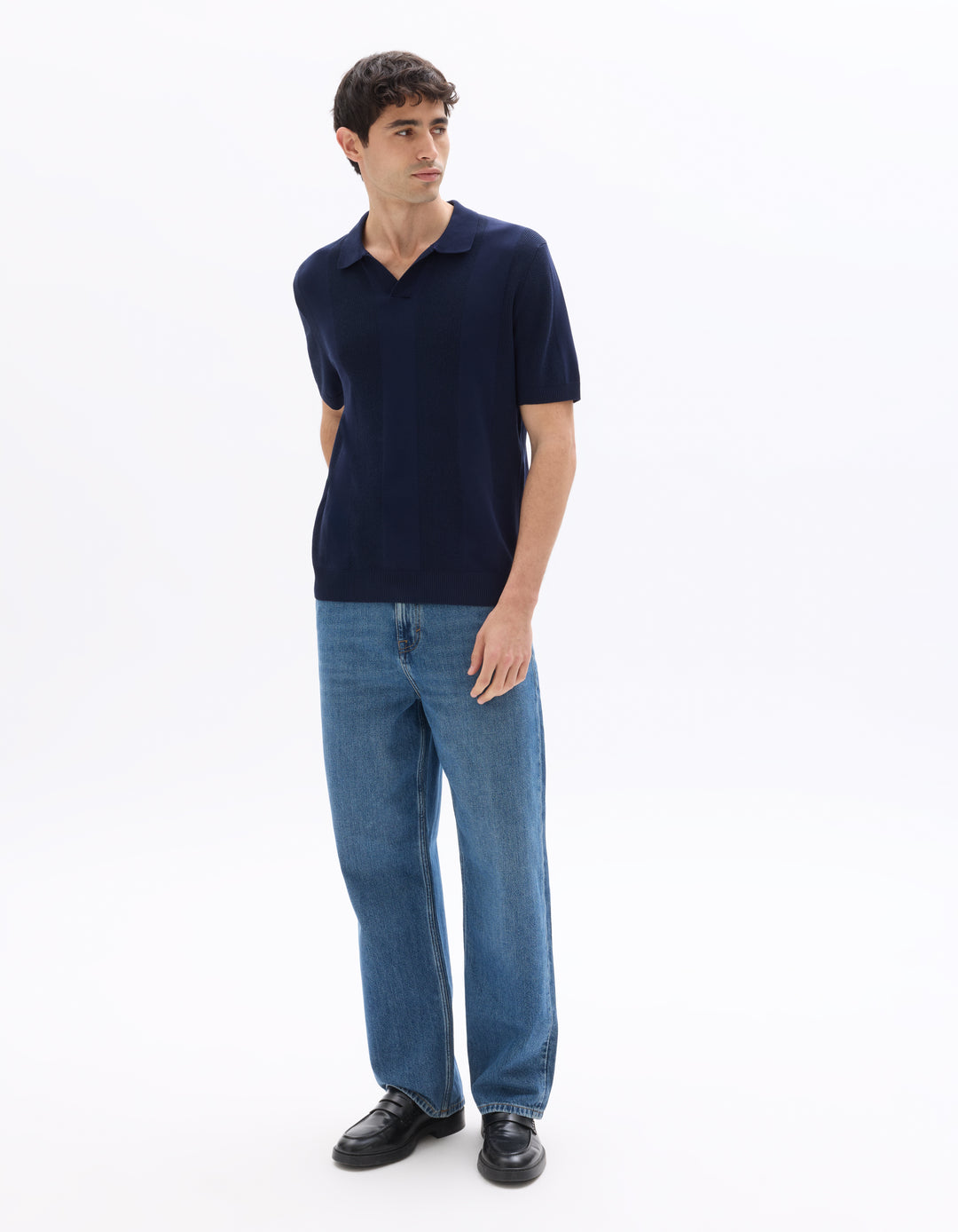 Men - Knitted - Polo Shirt - Short sleeves