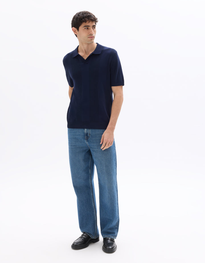 Men - Knitted - Polo Shirt - Short sleeves