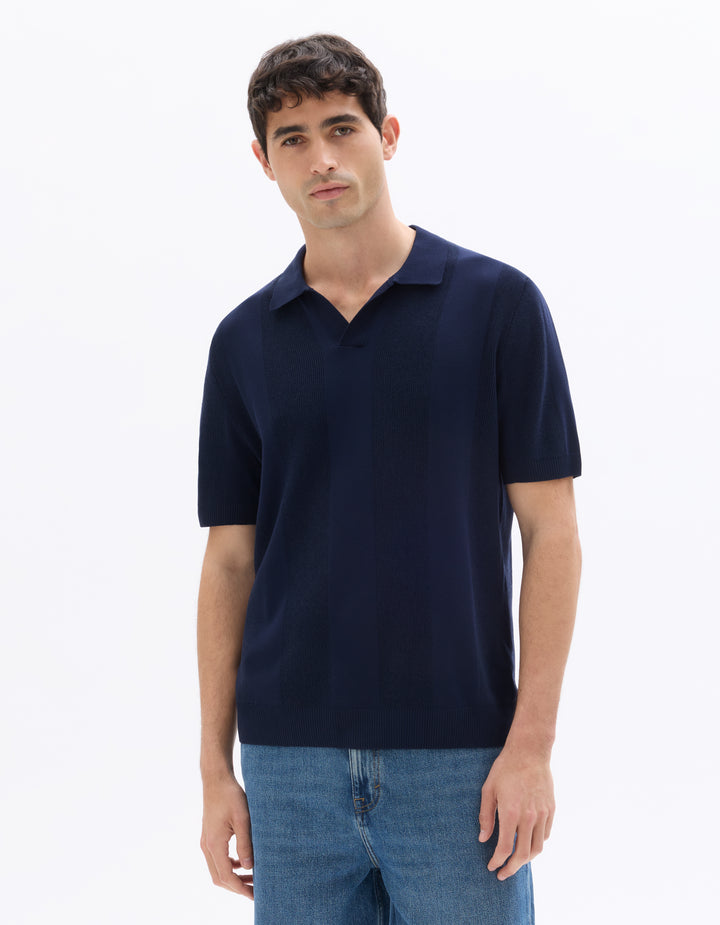 Men - Knitted - Polo Shirt - Short sleeves