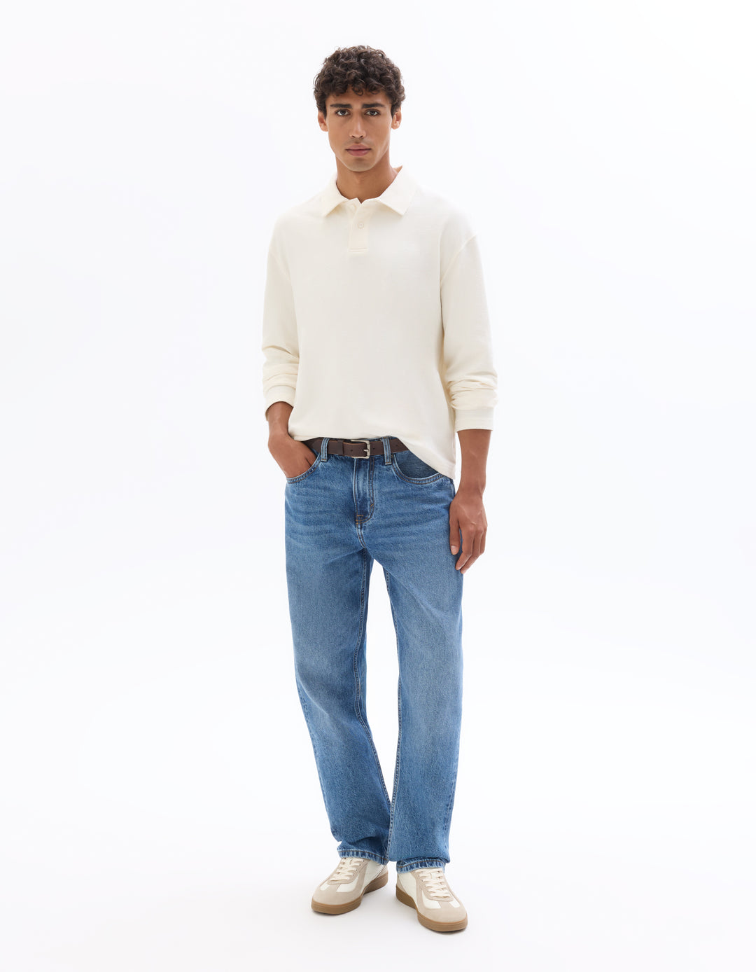 Men - Knitted - Polo Shirt - Long sleeves