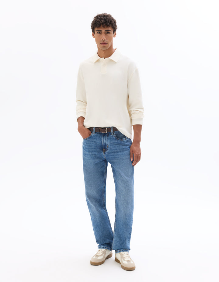 Men - Knitted - Polo Shirt - Long sleeves