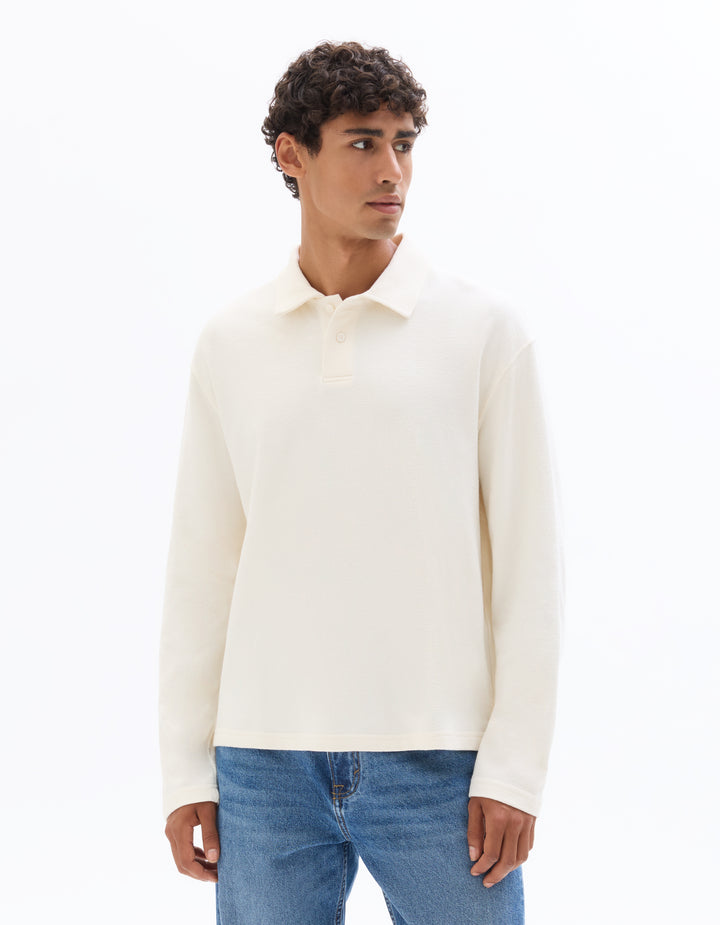 Men - Knitted - Polo Shirt - Long sleeves