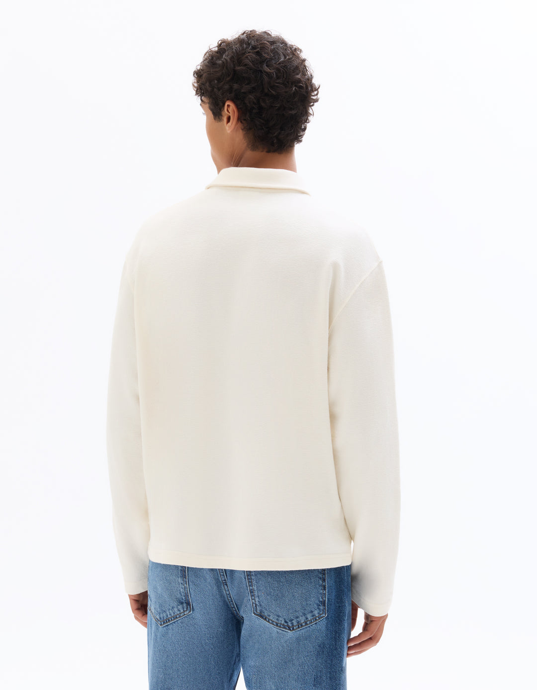 Men - Knitted - Polo Shirt - Long sleeves