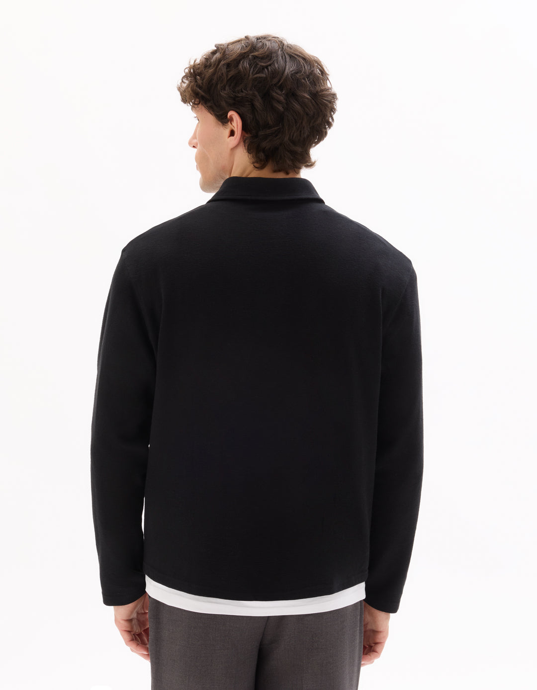 Men - Knitted - Polo Shirt - Long sleeves