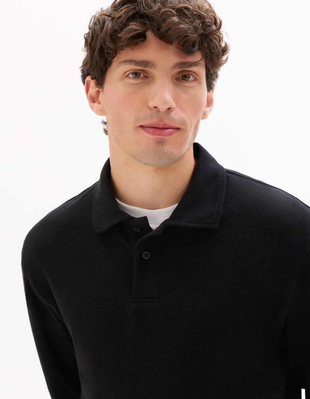 Men - Knitted - Polo Shirt - Long sleeves