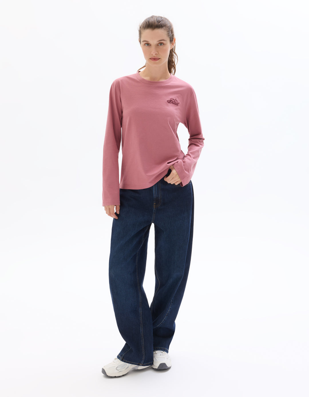 Women - Knitted - T-Shirt - Long sleeves - U / V / round neck