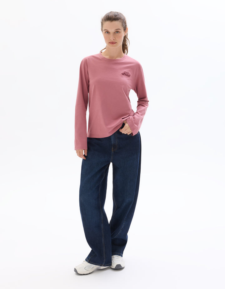 Women - Knitted - T-Shirt - Long sleeves - U / V / round neck