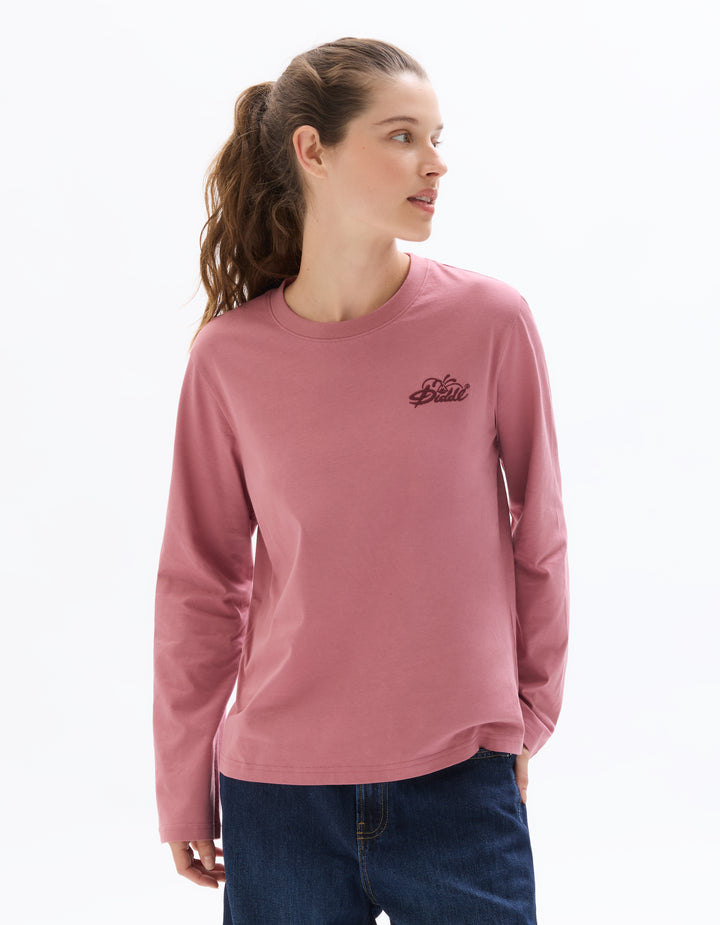 Women - Knitted - T-Shirt - Long sleeves - U / V / round neck