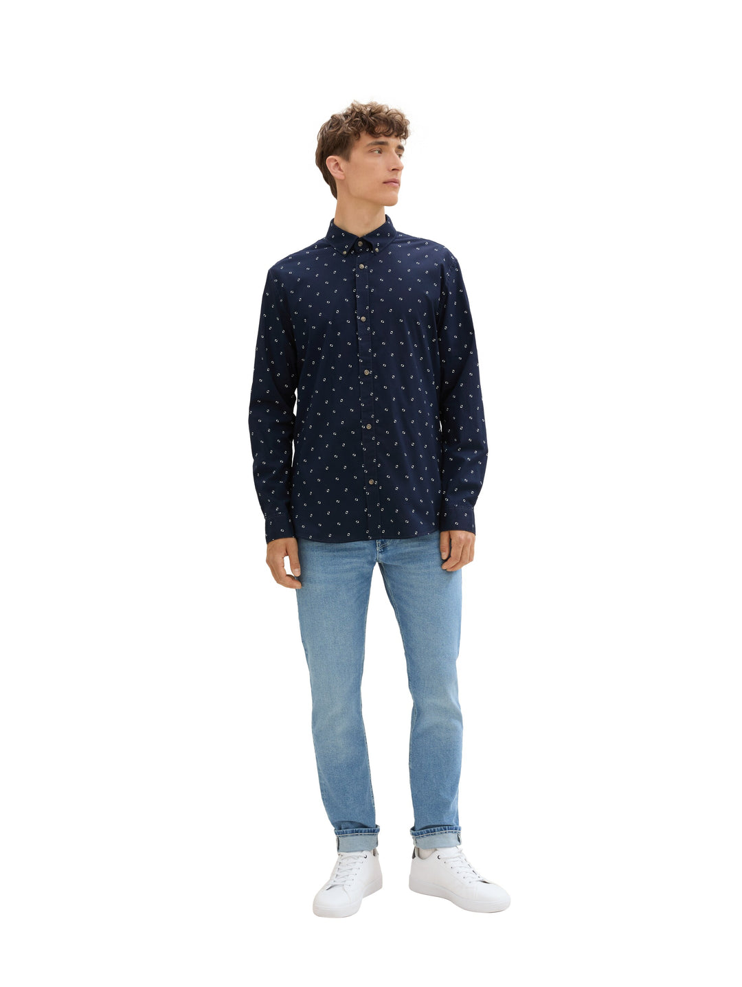 FITTED PRINTED POPLIN SHIRT