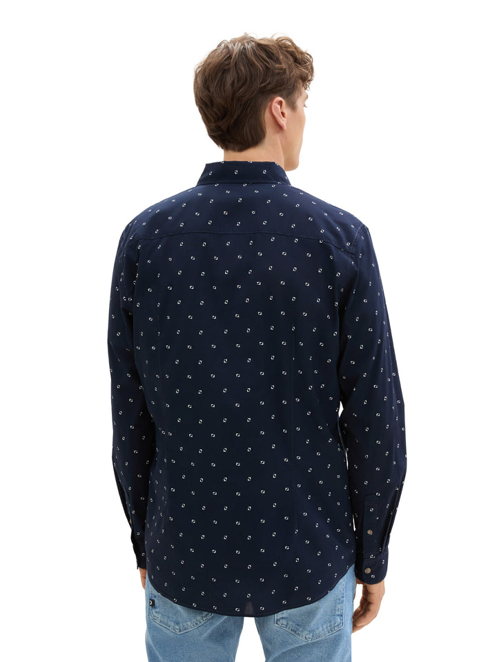 FITTED PRINTED POPLIN SHIRT