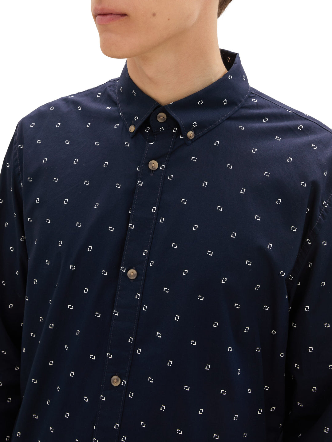 FITTED PRINTED POPLIN SHIRT