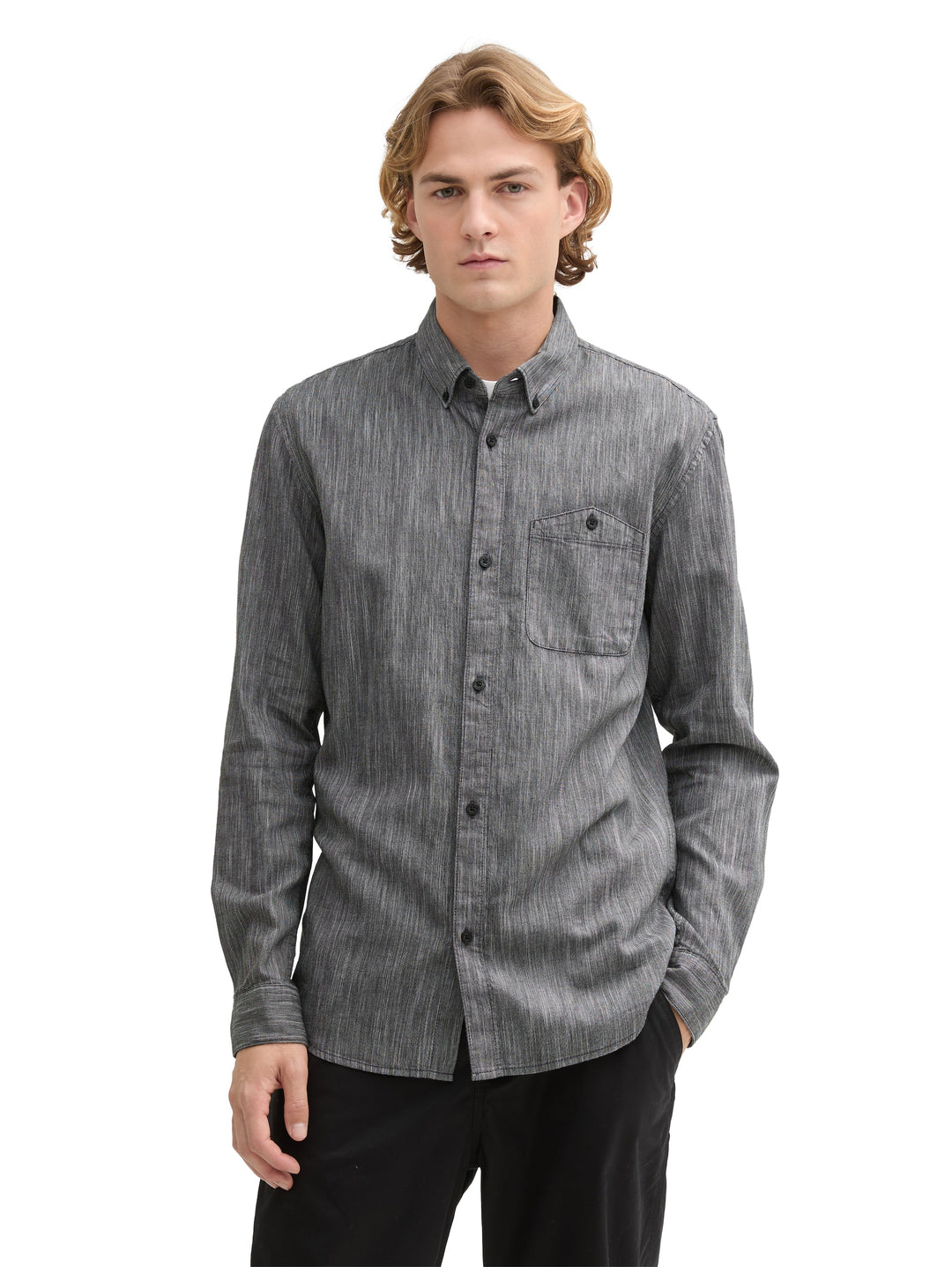 FITTED CHAMBRAY SLUBYARN SHIRT