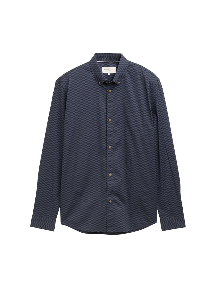 FITTED PRINTED POPLIN SHIRT