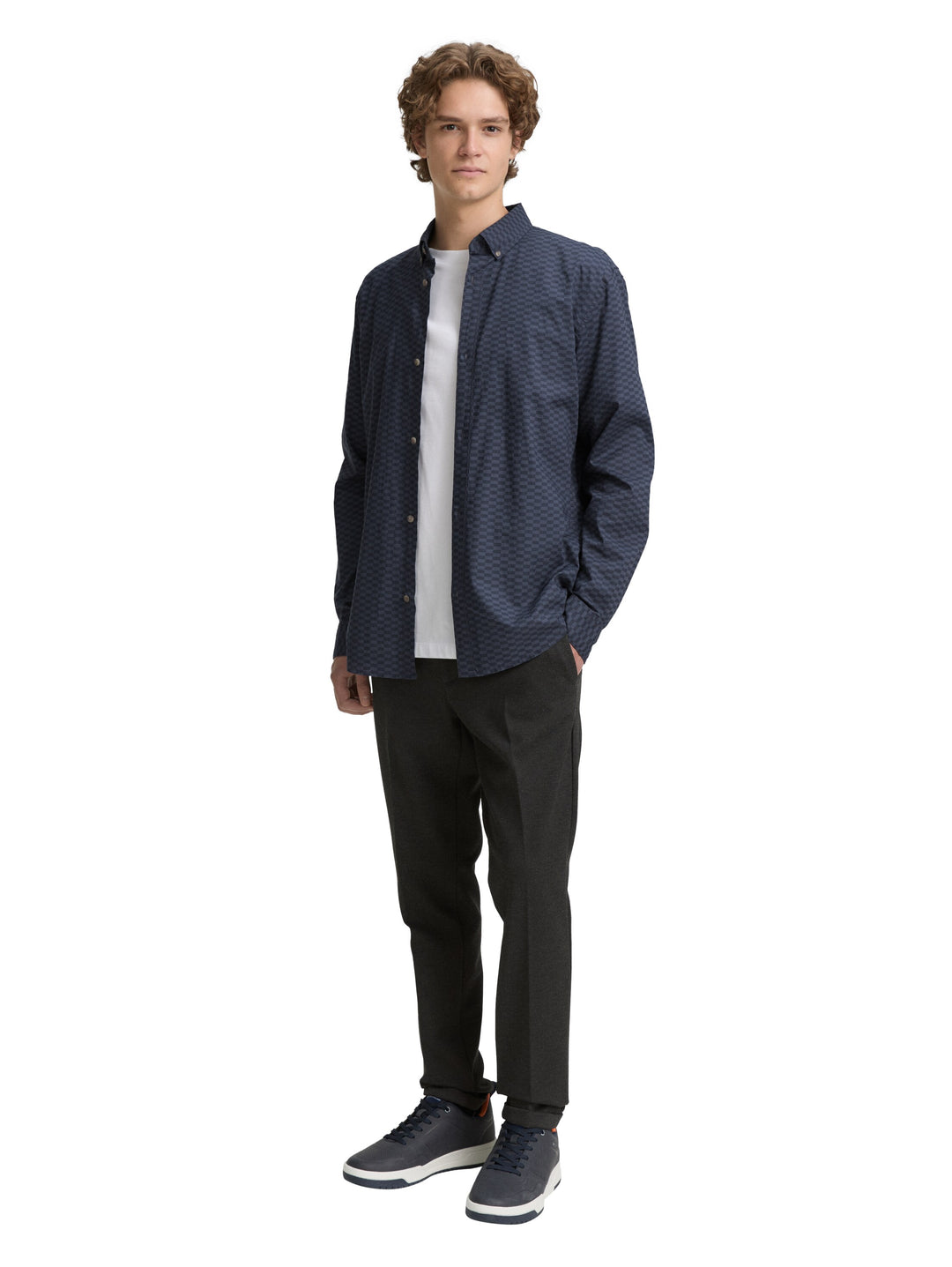 FITTED PRINTED POPLIN SHIRT