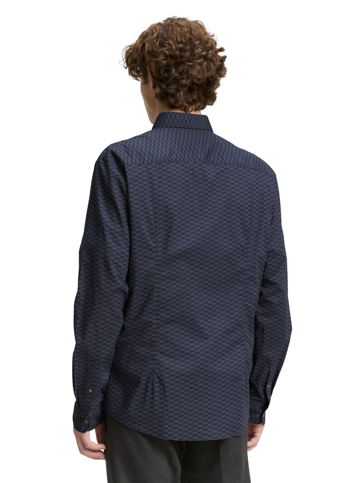 FITTED PRINTED POPLIN SHIRT