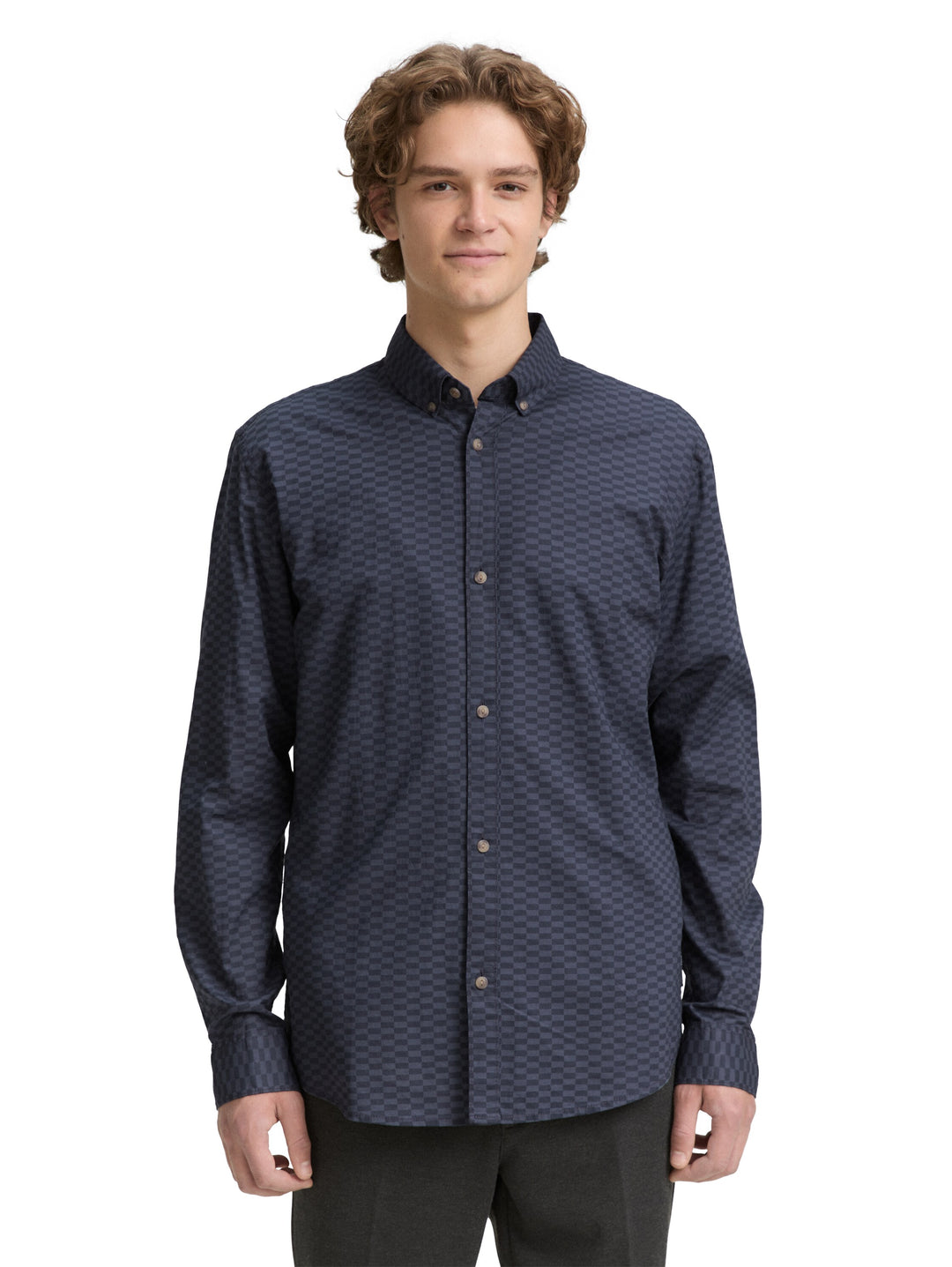 FITTED PRINTED POPLIN SHIRT
