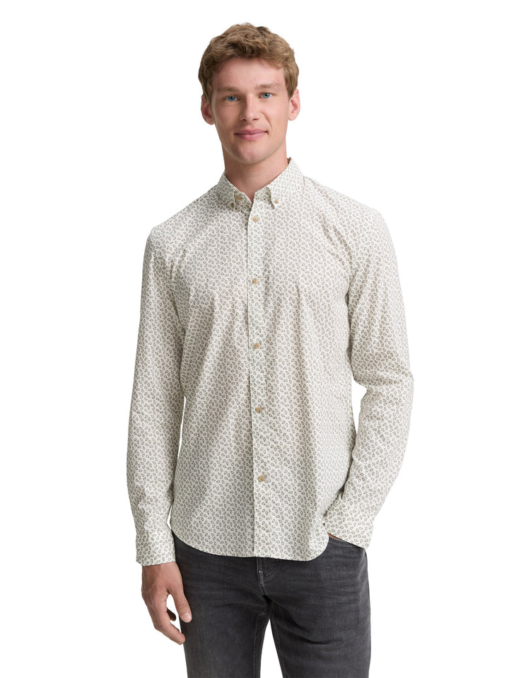 FITTED PRINTED POPLIN SHIRT