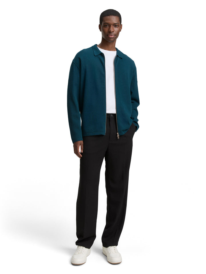 RELAXED TWOWAY ZIPPER KNITTED JACKET