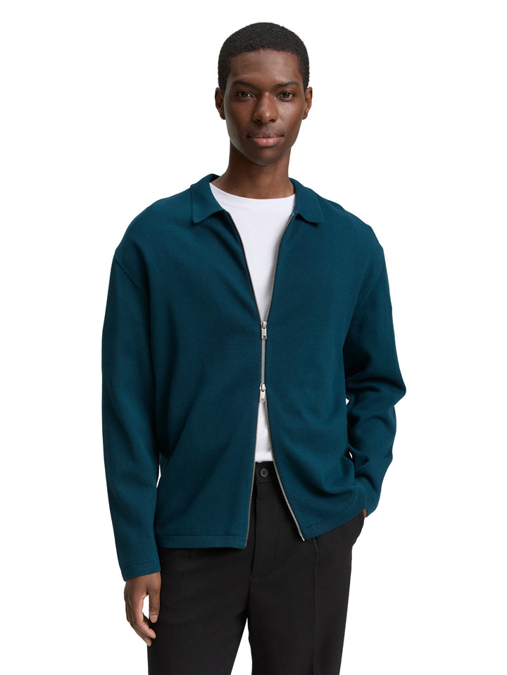RELAXED TWOWAY ZIPPER KNITTED JACKET