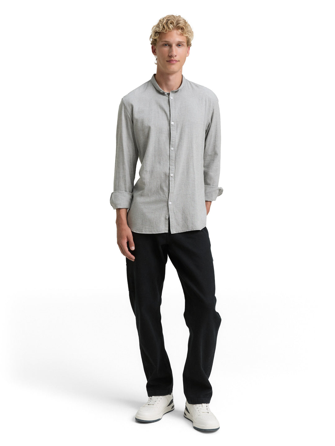 FITTED TWILL MELANGE SHIRT