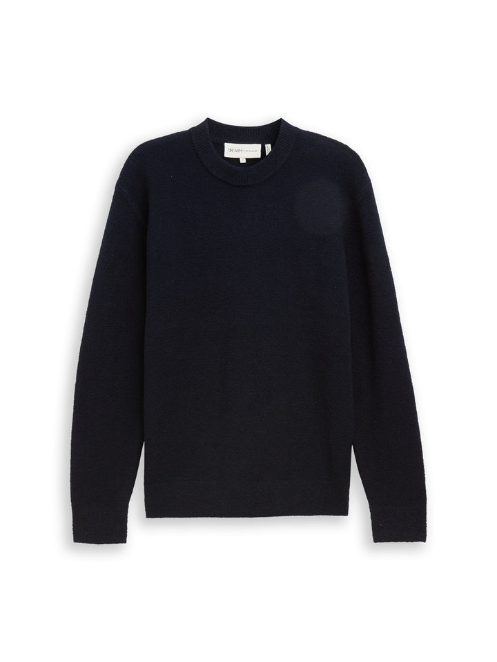 BASIC BOUCL CREW NECK KNIT