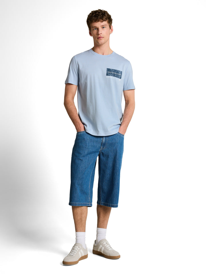ROUNDED HEM PRINTED T-SHIRT