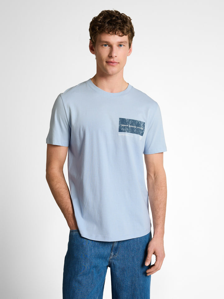 ROUNDED HEM PRINTED T-SHIRT