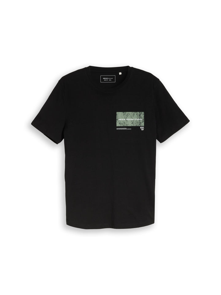 ROUNDED HEM PRINTED T-SHIRT