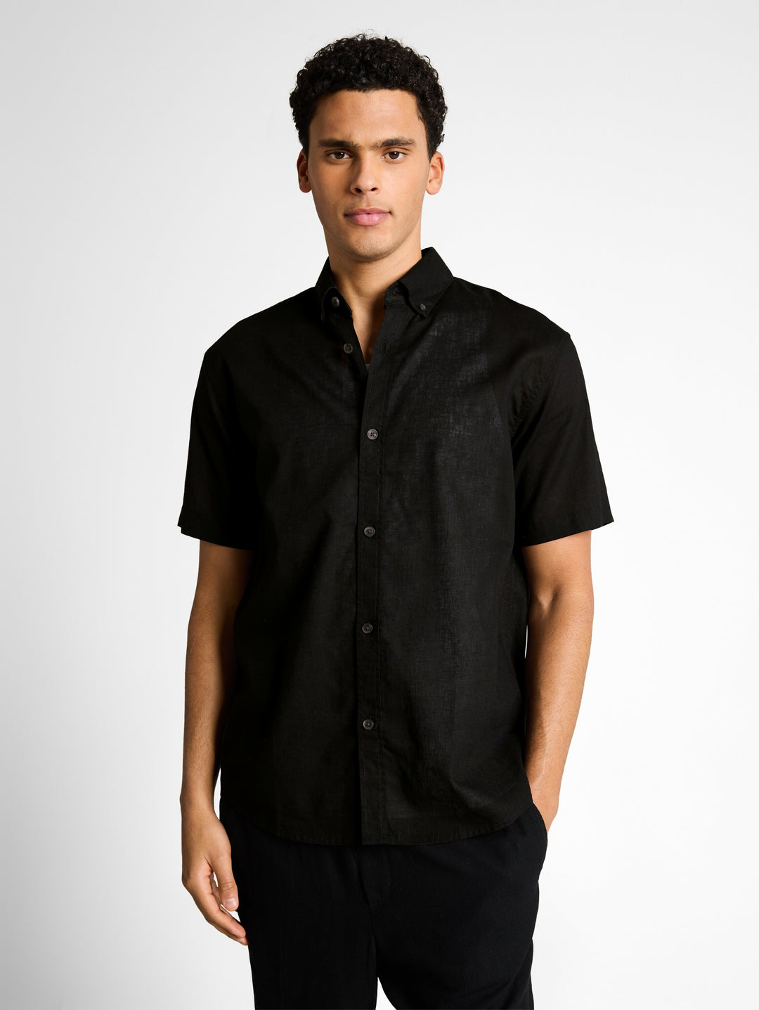 RELAXED COTTON LINEN SHIRT