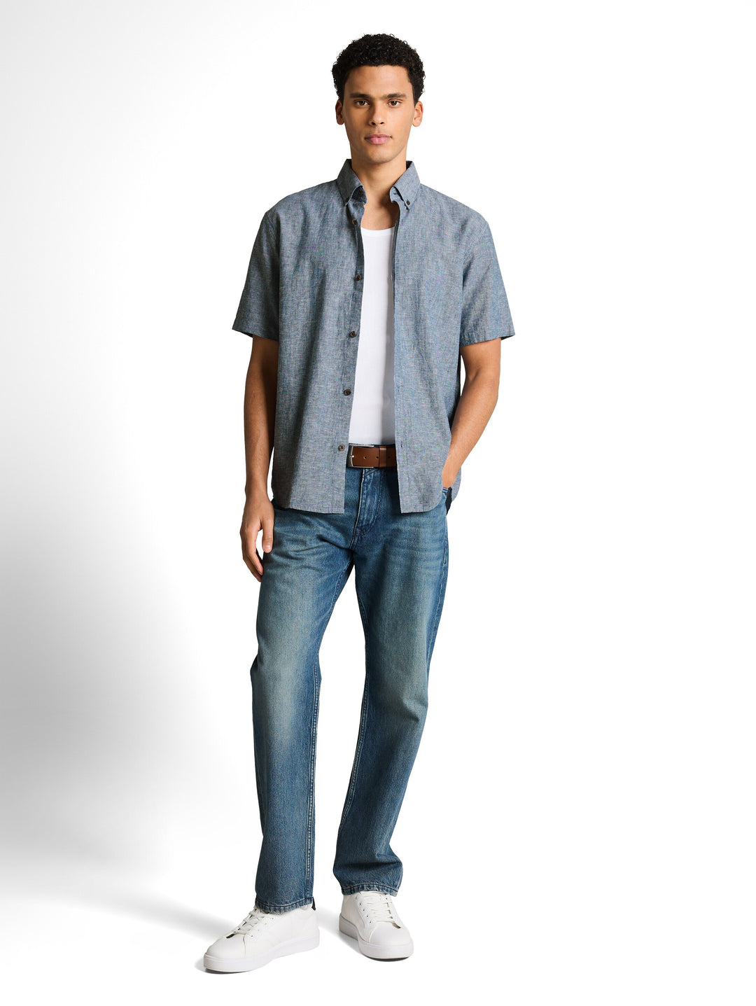 RELAXED COTTON LINEN SHIRT