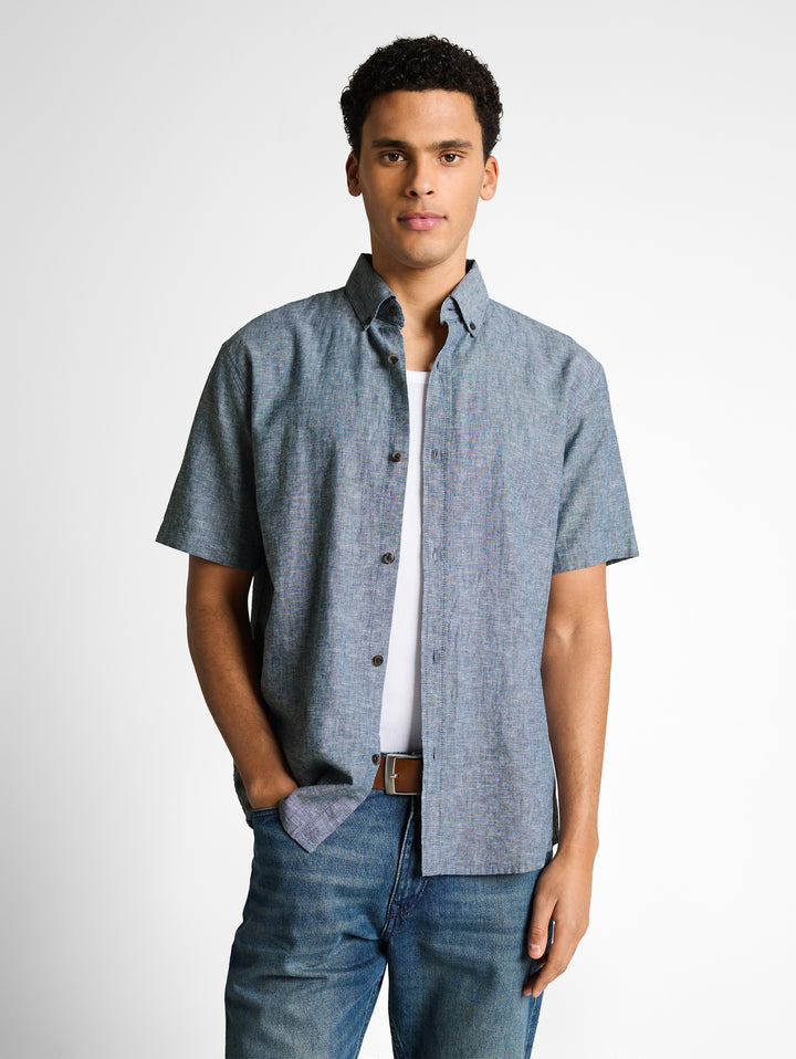 RELAXED COTTON LINEN SHIRT