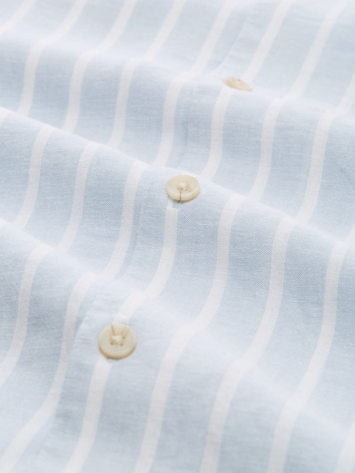 RELAXED STRIPED VISCOSE LINEN SHIRT