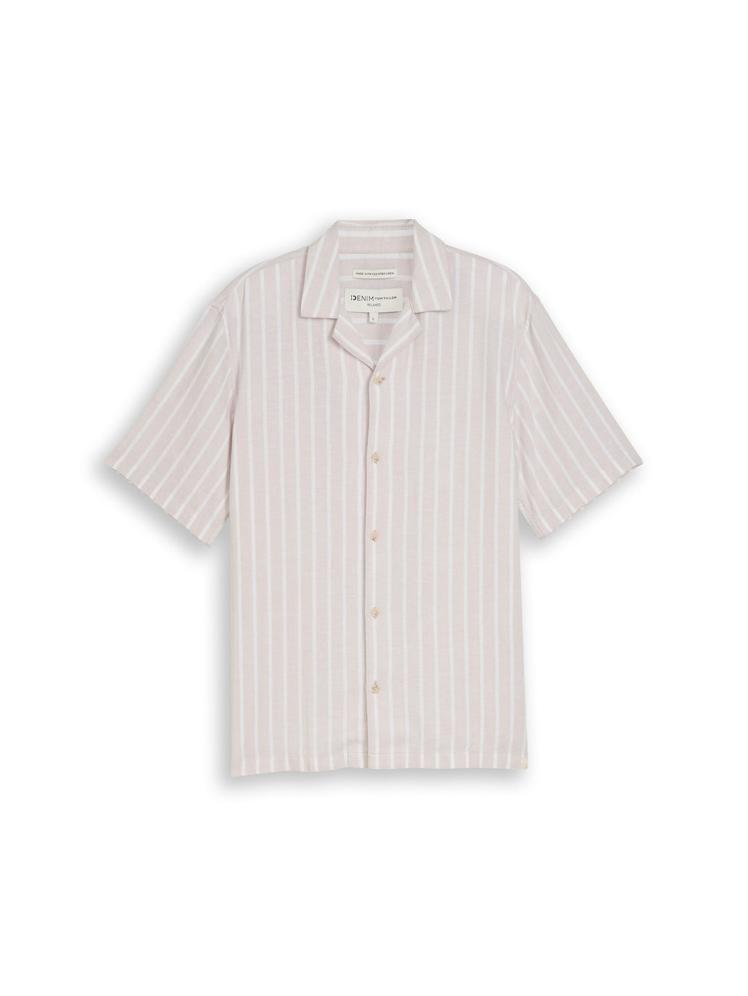 RELAXED STRIPED VISCOSE LINEN SHIRT