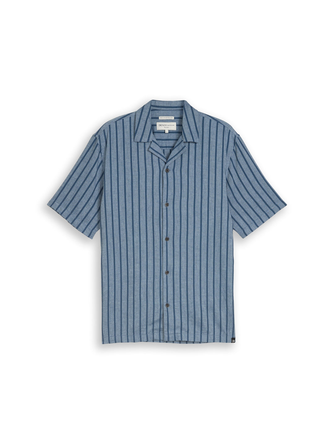 RELAXED STRIPED VISCOSE LINEN SHIRT