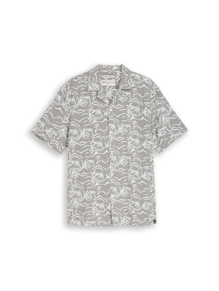 RELAXED PRINTED VISCOSE LINEN SHIRT