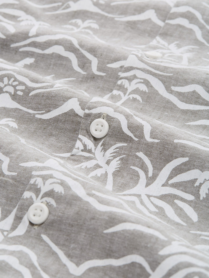 RELAXED PRINTED VISCOSE LINEN SHIRT